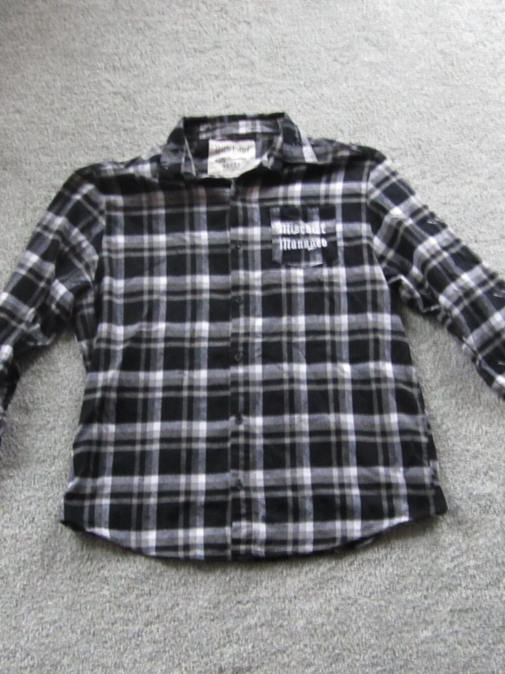 Cakeworthy Harry Potter Marauders Map Black Flannel Shirt Size XL Mischief